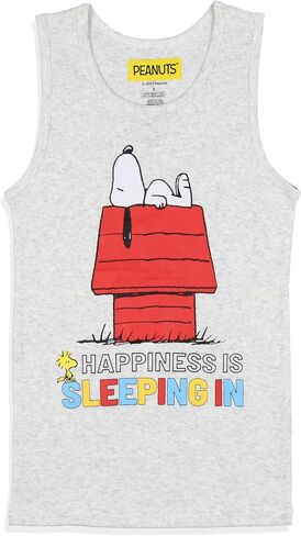 INTIMO Peanuts Girls' Snoopy Happiness Is Sleeping In Pajama Set Tank Top Shorts in Saudi Arabia