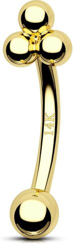 OUFER Rook Piercing Jewelry, 14K Solid Gold Eyebrow Rings, 16G Curved Barbells, Gold Rook Jewelry, Curved Barbell Piercing Jewelry, Daith Helix Rook Earrings for Women Men in Saudi Arabia