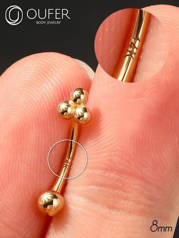 OUFER Rook Piercing Jewelry, 14K Solid Gold Eyebrow Rings, 16G Curved Barbells, Gold Rook Jewelry, Curved Barbell Piercing Jewelry, Daith Helix Rook Earrings for Women Men in Saudi Arabia