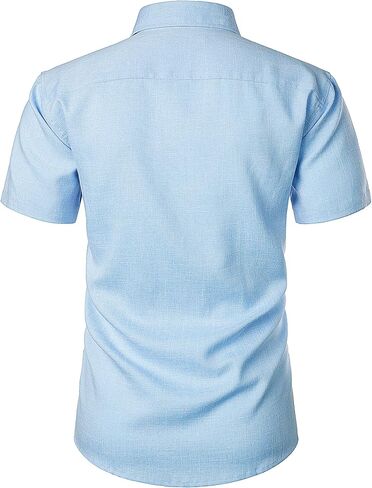 PARKLEES Men's Casual Button Down Shirt Summer Hipster Slim fit Short Sleeve Shirts in Saudi Arabia