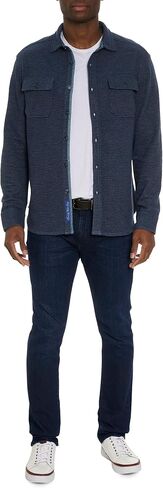 Robert Graham Men's Brunner Long Sleeve Button Down Waffle Overshirt in Saudi Arabia