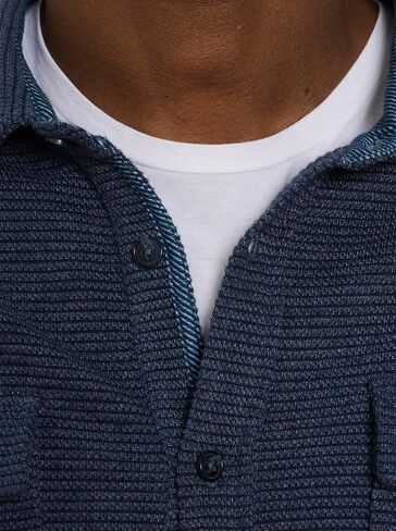 Robert Graham Men's Brunner Long Sleeve Button Down Waffle Overshirt in Saudi Arabia