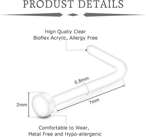VCMART مزيج نمط هيئة ثقب المجوهرات مجموعة الفولاذ المقاوم للصدأ الأنف حدوة الحصان الشفاه اللسان الحاجب الحاجز الدائري الغضروف الزنمة أقراط السرة حلقات زر البطن هيئة ثقب المجوهرات حزمة 14G 16G 18G 20G in Kuwait