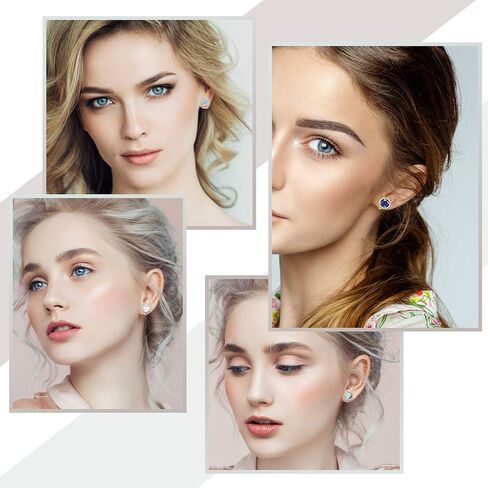 LOYALLOOK 8Pairs Round Clip Earrings for Women Faux Pearl Cubic Zirconia Non Piercing Clip On Earrings Fashion Mixed Color Non Pierced Earrings Set in Kuwait