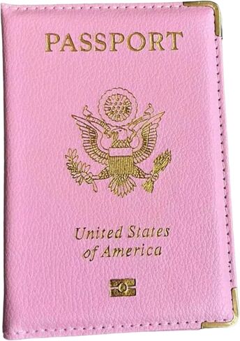 غطاء جواز السفر بإطار ذهبي وردي من Pretty Little Passports® (مرجاني) in Kuwait