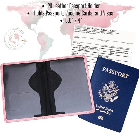 غطاء جواز السفر بإطار ذهبي وردي من Pretty Little Passports® (مرجاني) in Kuwait