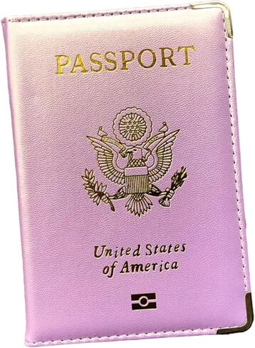 غطاء جواز السفر بإطار ذهبي وردي من Pretty Little Passports® (مرجاني) in Kuwait