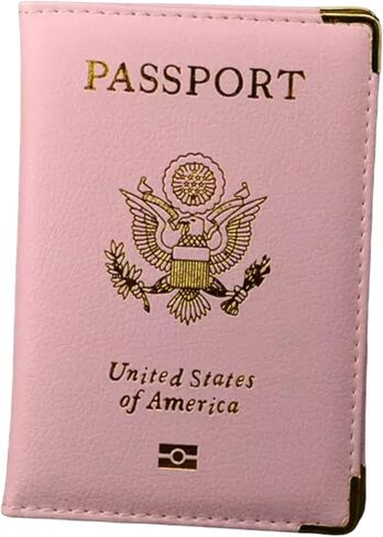 غطاء جواز السفر بإطار ذهبي وردي من Pretty Little Passports® (مرجاني) in Kuwait