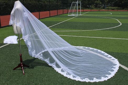 LRFDRESS Long Cathedral tail Ivory White Wedding Veils for bride Bridal veil Accessories in Saudi Arabia