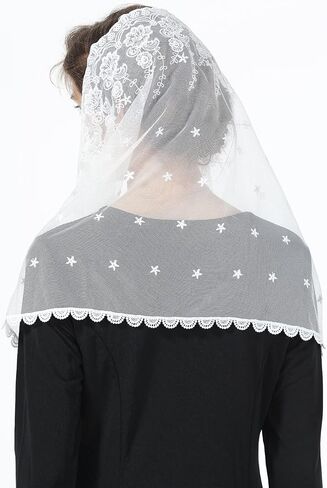 حجاب مصلى مانتيلا الكاثوليكي لعيد الفصح من بيوتليكاتي، قداس لاتيني للهالوين، كنيسة الكاتدرائية، غطاء رأس من الدانتيل in Kuwait