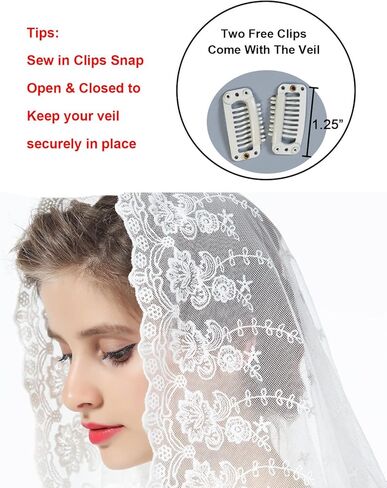 حجاب مصلى مانتيلا الكاثوليكي لعيد الفصح من بيوتليكاتي، قداس لاتيني للهالوين، كنيسة الكاتدرائية، غطاء رأس من الدانتيل in Kuwait