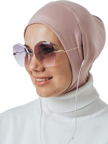 VeilWear حجاب فوري لسماعات الرأس والنظارات، وشاح رأس رياضي، جاهز لارتداء إكسسوارات إسلامية للنساء (أسود) in Kuwait