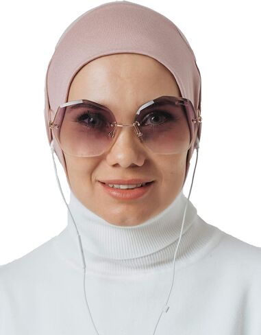 VeilWear حجاب فوري لسماعات الرأس والنظارات، وشاح رأس رياضي، جاهز لارتداء إكسسوارات إسلامية للنساء (أسود) in Kuwait