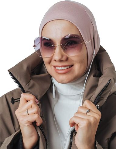 VeilWear حجاب فوري لسماعات الرأس والنظارات، وشاح رأس رياضي، جاهز لارتداء إكسسوارات إسلامية للنساء (أسود) in Kuwait