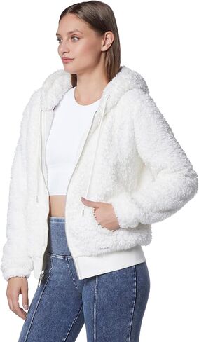 Andrew Marc Women's Teddy Fleece Full Zip Hooded Jacket in Kuwait