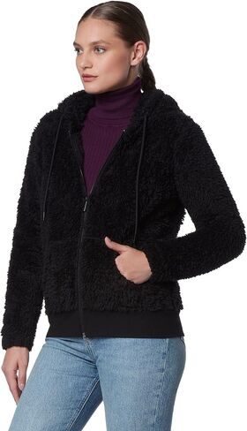 Andrew Marc Women's Teddy Fleece Full Zip Hooded Jacket in Kuwait