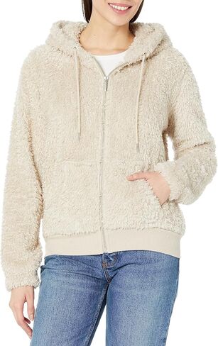 Andrew Marc Women's Teddy Fleece Full Zip Hooded Jacket in Kuwait