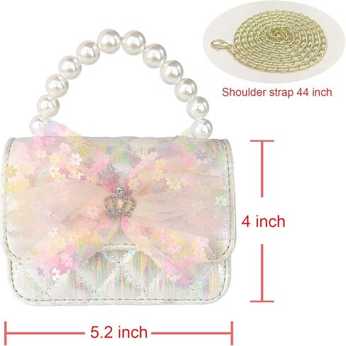 حقيبة يد للفتيات الصغيرات من ELEMIRSA للأطفال الصغار، حقيبة يد للأميرة التظاهرية، باللون الوردي الفاتح in Kuwait