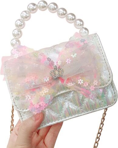 حقيبة يد للفتيات الصغيرات من ELEMIRSA للأطفال الصغار، حقيبة يد للأميرة التظاهرية، باللون الوردي الفاتح in Kuwait