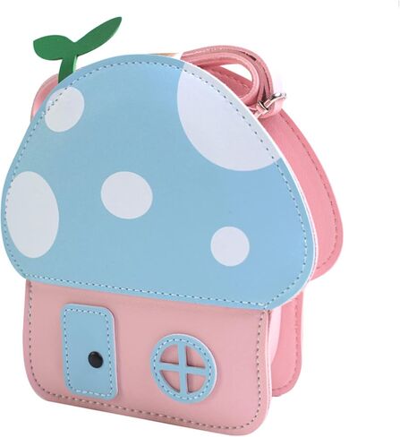 محفظة أطفال لطيفة للفتيات الصغيرات، حقيبة كروس بسحاب على شكل فطر إبداعي، محفظة للأطفال الصغار، حزام كتف قابل للتعديل in Kuwait