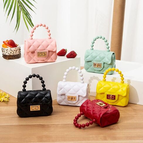 Little Girls Mini Purse PVC Handbag Bag Coin Wallets for Kids Gifts Presents (Black) in Saudi Arabia