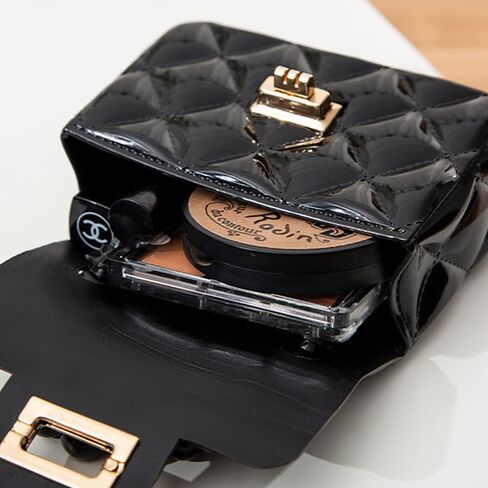 Little Girls Mini Purse PVC Handbag Bag Coin Wallets for Kids Gifts Presents (Black) in Kuwait