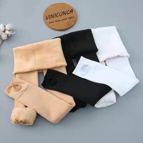 VINICUNCA Girls' Fleece Lined Tights High Waist Winter Warm Stretchy Leggings for Kids in Saudi Arabia