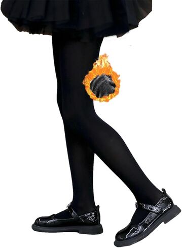 VINICUNCA جوارب طويلة مبطنة بالصوف للفتيات عالية الخصر للشتاء دافئة وقابلة للتمدد للأطفال in Kuwait