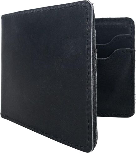 Hide & Drink, Classic Wallet Handmade from Full Grain Leather - Storage Case for Identification - Slate Blue in Saudi Arabia