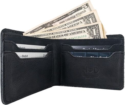 Hide & Drink, Classic Wallet Handmade from Full Grain Leather - Storage Case for Identification - Slate Blue in Saudi Arabia