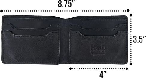 Hide & Drink, Classic Wallet Handmade from Full Grain Leather - Storage Case for Identification - Slate Blue in Saudi Arabia