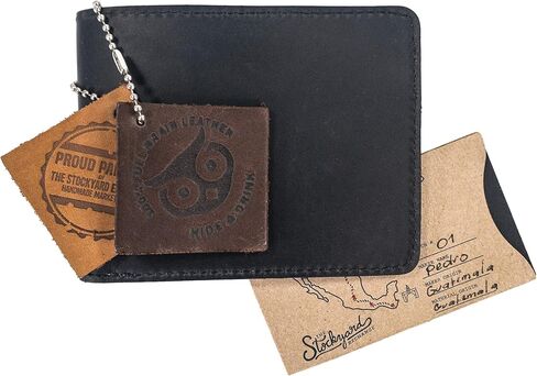 Hide & Drink, Classic Wallet Handmade from Full Grain Leather - Storage Case for Identification - Slate Blue in Saudi Arabia