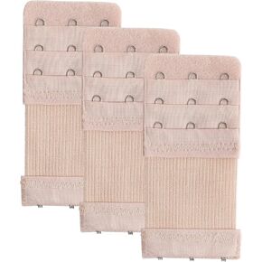 bamandan Bra Extender 2 Hooks 3 Hooks, Women's Soft Comfortable Bra Extension Strap 3 Row, Bra Strap Extender