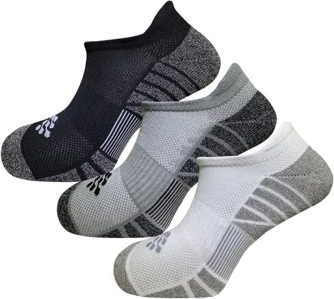 True Energy Women's No Show Tab Running Socks with Infrared Thread- Pain Relief & Circulation Help, (3-Pack) (S/M) in Kuwait
