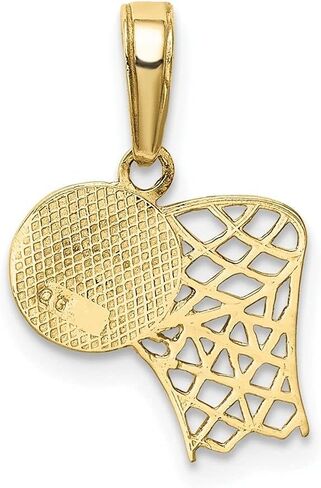 Diamond2Deal 10k Yellow Gold Basketball Hoop and Ball Pendant (L- 18 mm W- 12 mm), Metal in Saudi Arabia