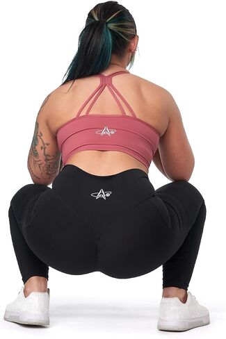 High Waist Yoga Pants with Side Pockets, Workout Running Leggings, Srunch Butt, V-Cut Front, Butt Lift, Full Length for Women in Saudi Arabia