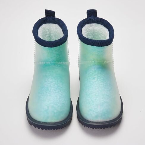 Bimbobimba للجنسين - أطفال بنات أولاد شتوي مطر ثلجي مقاوم للماء فرو صناعي مبطن قصير أنيق للكاحل مع بطانة متدرجة بلون الحلوى وجزء علوي شفاف غير لامع للأطفال الصغار in Kuwait