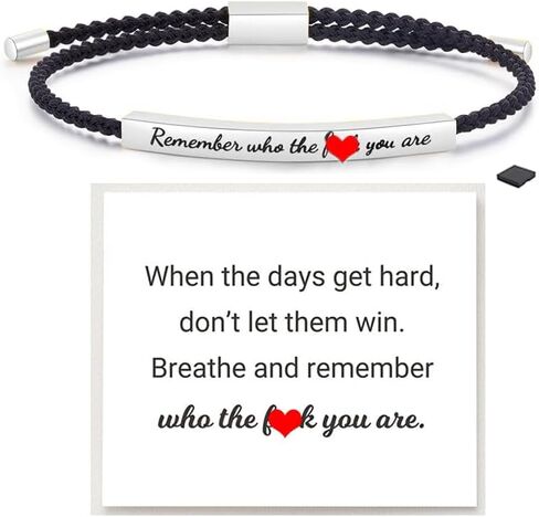 Remember Who The You Are Tube Bracelet For Women Men, 18k Gold Handmade Adjustable Trendy Charms Stainless Steel To My Daughter/Best Friend Inspirational Gifts Jewelry in Saudi Arabia