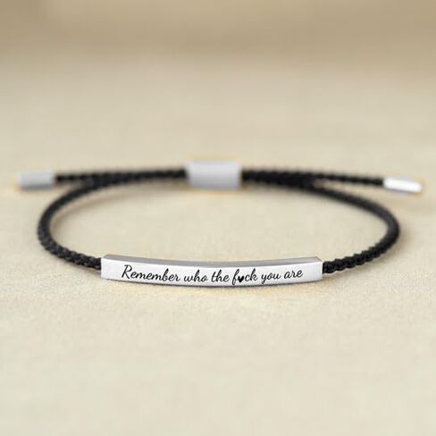 Remember Who The You Are Tube Bracelet For Women Men, 18k Gold Handmade Adjustable Trendy Charms Stainless Steel To My Daughter/Best Friend Inspirational Gifts Jewelry in Saudi Arabia