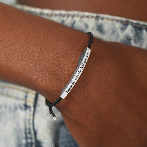 Remember Who The You Are Tube Bracelet For Women Men, 18k Gold Handmade Adjustable Trendy Charms Stainless Steel To My Daughter/Best Friend Inspirational Gifts Jewelry in Saudi Arabia