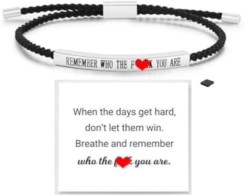 Remember Who The You Are Tube Bracelet For Women Men, 18k Gold Handmade Adjustable Trendy Charms Stainless Steel To My Daughter/Best Friend Inspirational Gifts Jewelry in Saudi Arabia