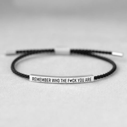 Remember Who The You Are Tube Bracelet For Women Men, 18k Gold Handmade Adjustable Trendy Charms Stainless Steel To My Daughter/Best Friend Inspirational Gifts Jewelry in Saudi Arabia