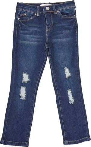 YMI Toddler Girl Adjustable Waistband Snap Button Lightly Distressed Skinny Jean in Saudi Arabia