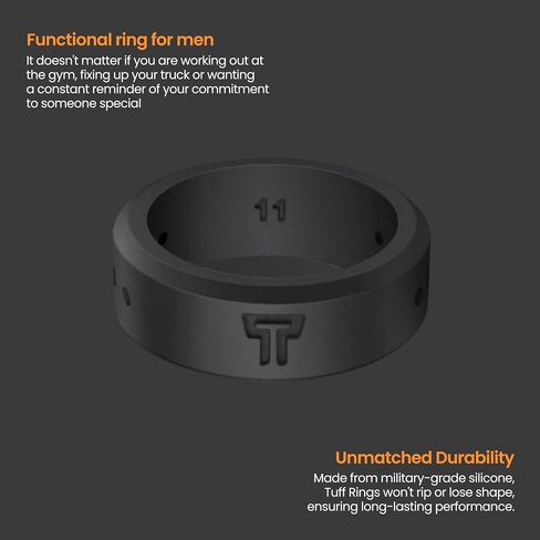 Tuff Rings Solid Silicone Ring Breathable Rubber Wedding Rings for Men, Lifetime Coverage, Unique Design, Comfort Fit Ring in Saudi Arabia