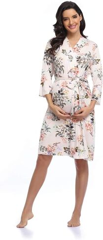 Women's Floral Maternity Robe/Labor and Delivery Robe for Hospital Robe/Nursing Pregnancy Robe Sleepwear in Saudi Arabia