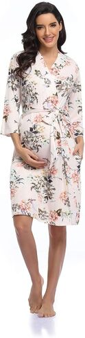 Women's Floral Maternity Robe/Labor and Delivery Robe for Hospital Robe/Nursing Pregnancy Robe Sleepwear in Saudi Arabia