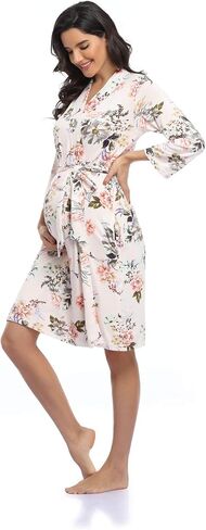 Women's Floral Maternity Robe/Labor and Delivery Robe for Hospital Robe/Nursing Pregnancy Robe Sleepwear in Saudi Arabia