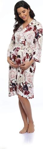 Women's Floral Maternity Robe/Labor and Delivery Robe for Hospital Robe/Nursing Pregnancy Robe Sleepwear in Saudi Arabia