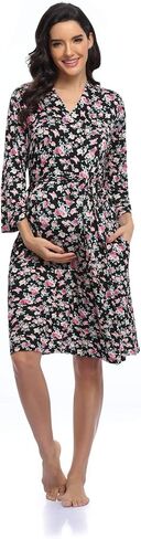 Women's Floral Maternity Robe/Labor and Delivery Robe for Hospital Robe/Nursing Pregnancy Robe Sleepwear in Saudi Arabia