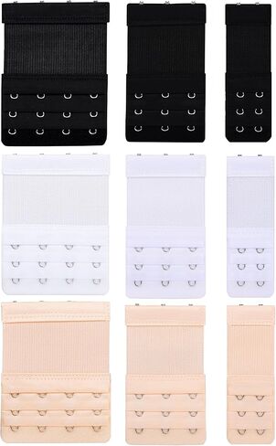 Bra Extender 2-5 Hook(Optional) Bra Extension Elastic for Women White/Black/Beige in Kuwait